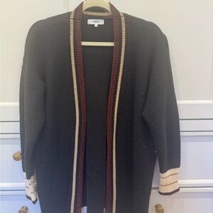 Suncoo Paris - Women's Black Cardigan Sweater with metallic detailing